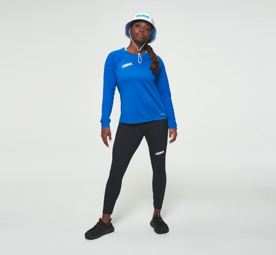 Tops Womens - Hoka One One Performance Long Sleeve - Blue - LHCJINU-59